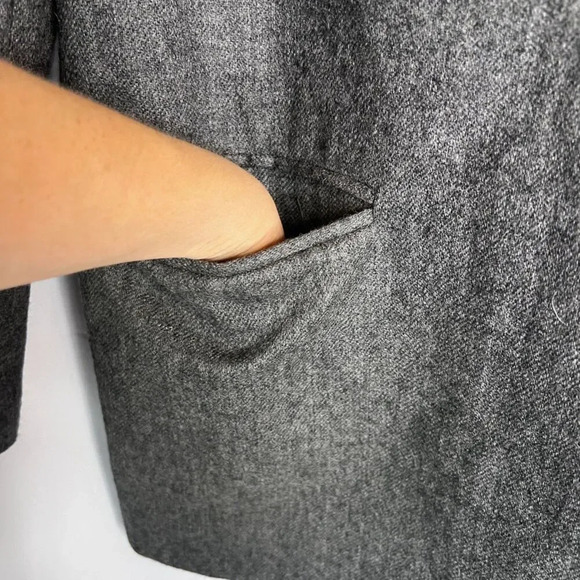 Sag Harbor Dark Gray Classic 100% Pure New Wool One Button Blazer Jacket Size 12 - Picture 5 of 10